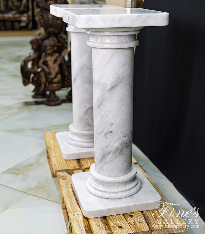 Marble Bases  - Classic White Marble Pedestal - MBS-261